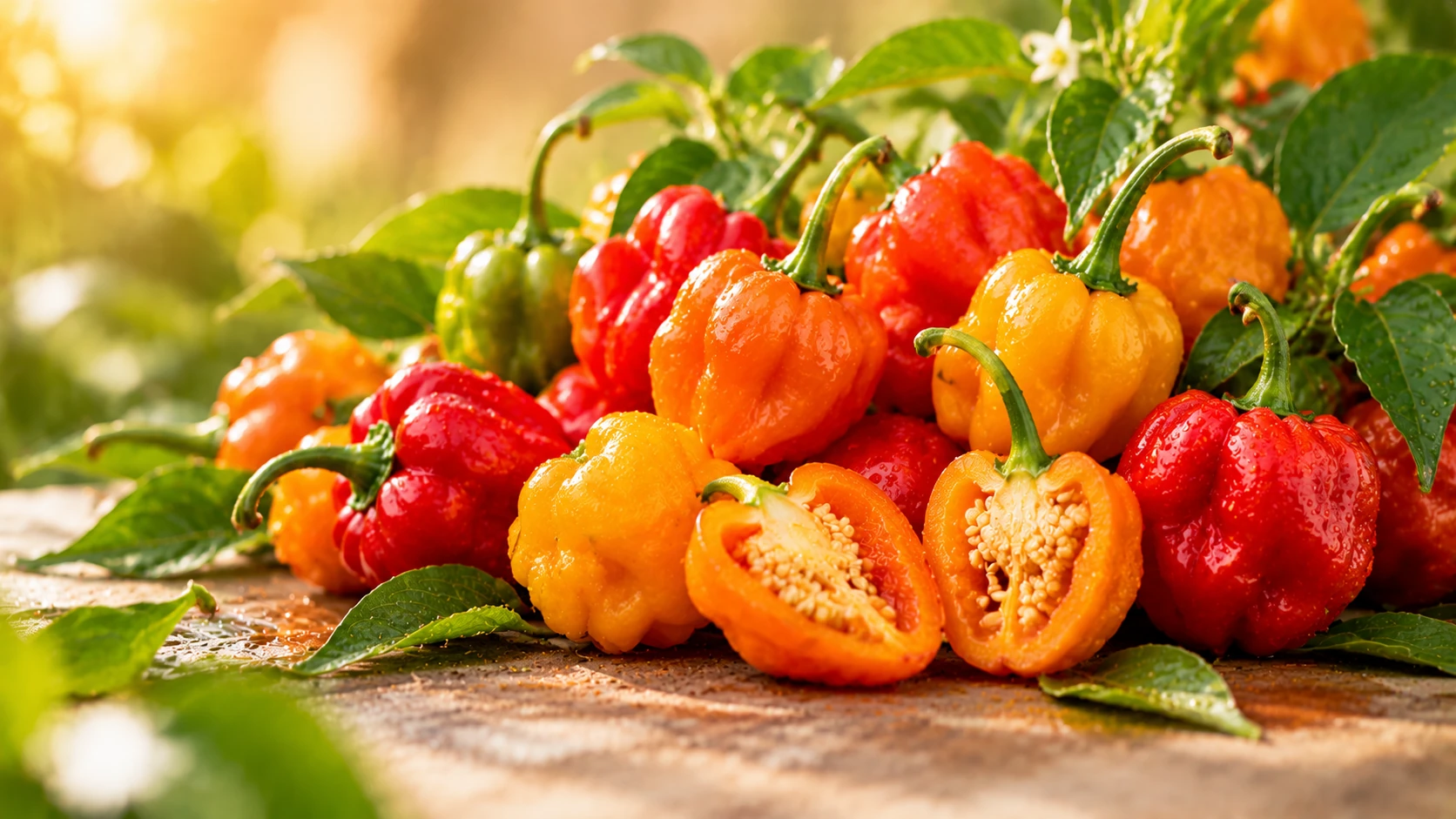 Decorative Scotch bonnet chilli illustration